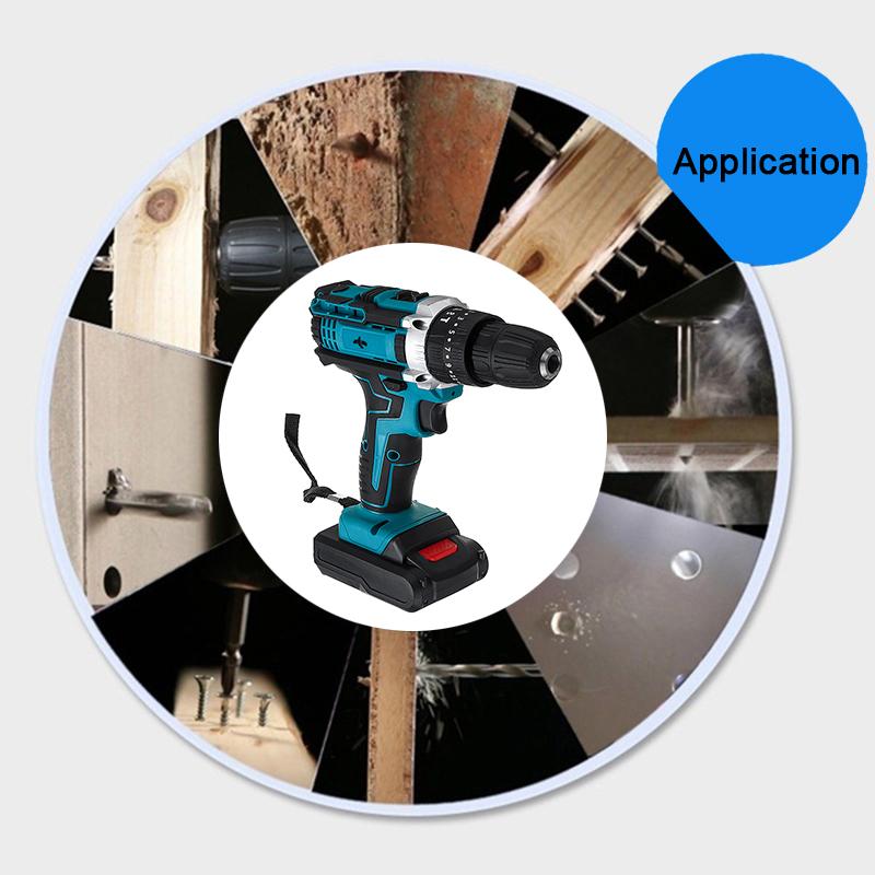 Socoje 48VF Cordless Impact Electric Screwdriver Drill 25+3 Gear Forward/Reverse Switch Power Screw Driver W/ 1 Or 2 Li-ion Battery