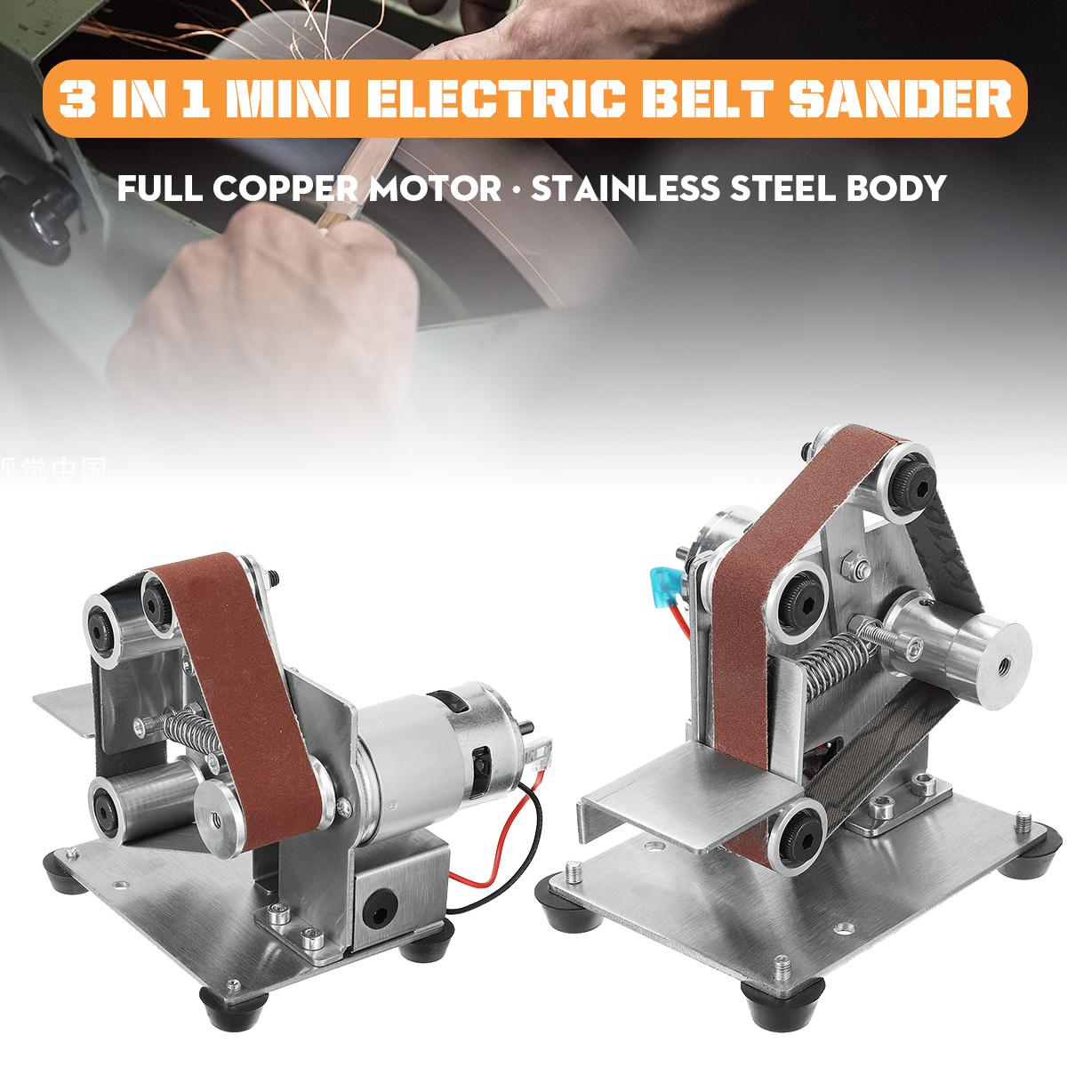 Mini Electric Belt Sander Grinder DIY Metal Wood Polishing Grinding Machine Sanding Belt Sharpener 330MM