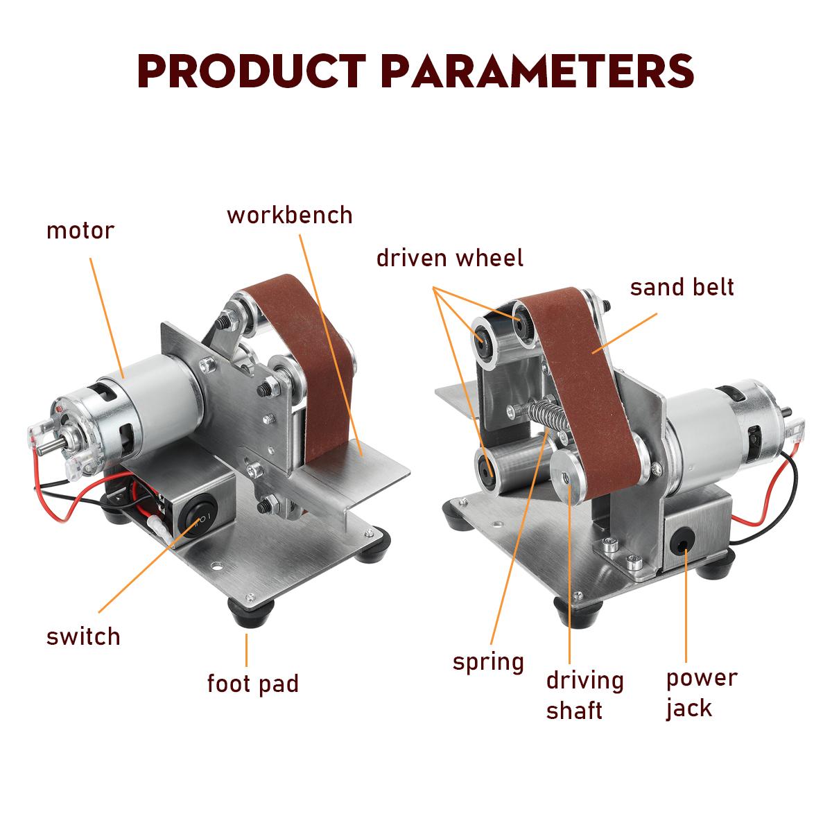 Mini Electric Belt Sander Grinder DIY Metal Wood Polishing Grinding Machine Sanding Belt Sharpener 330MM