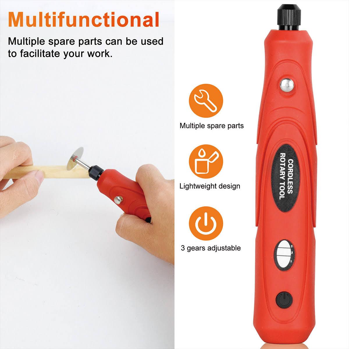 Mini Electric Engraving Cordless Rotary Tool Mini Grinder Machine USB Charging 3 Variable Speed Rotary Tool with 31 Accessories