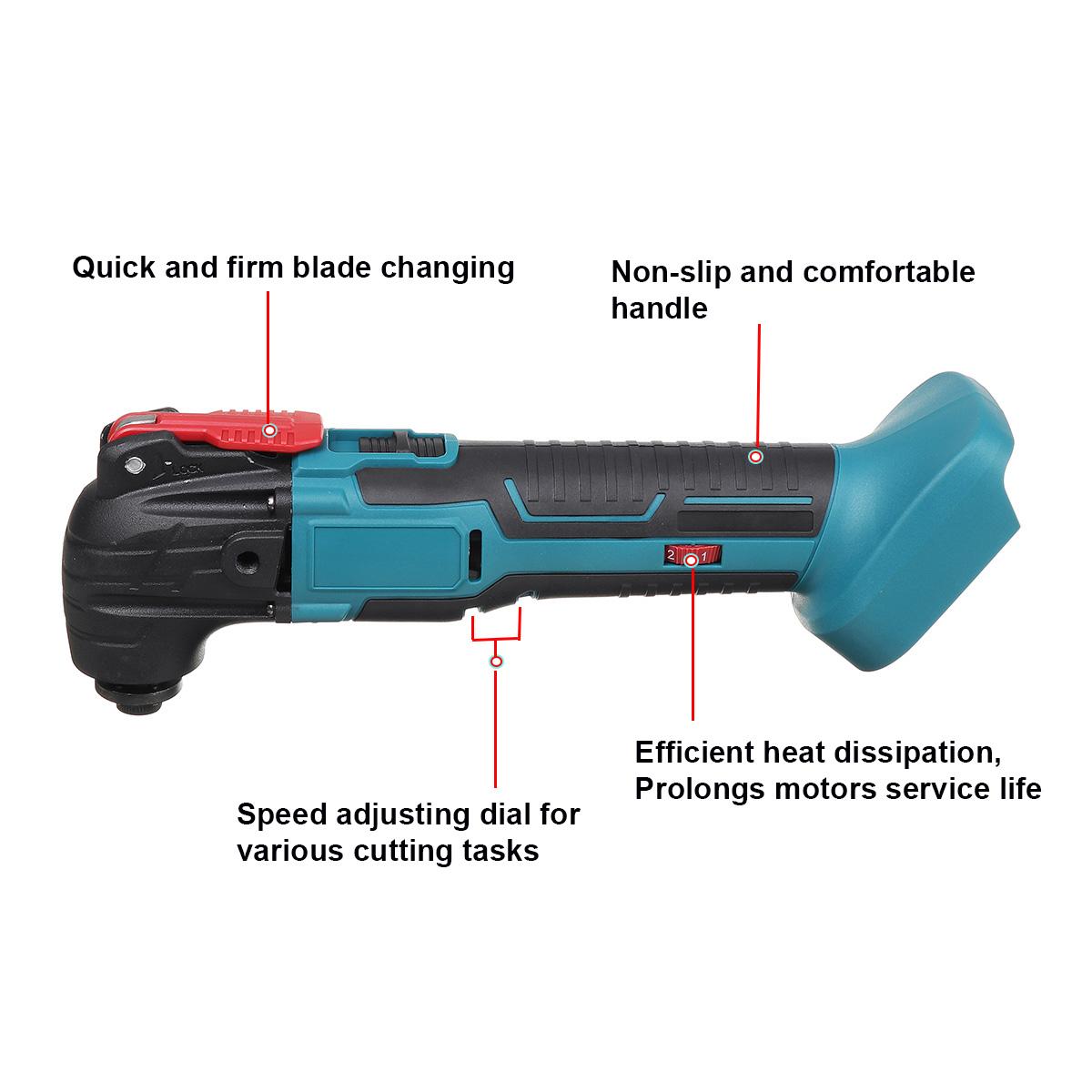 Multifunction Tool Oscillating Multi-Tools Variable Speed Electric Woodworking Tool For Makita 18V Battery