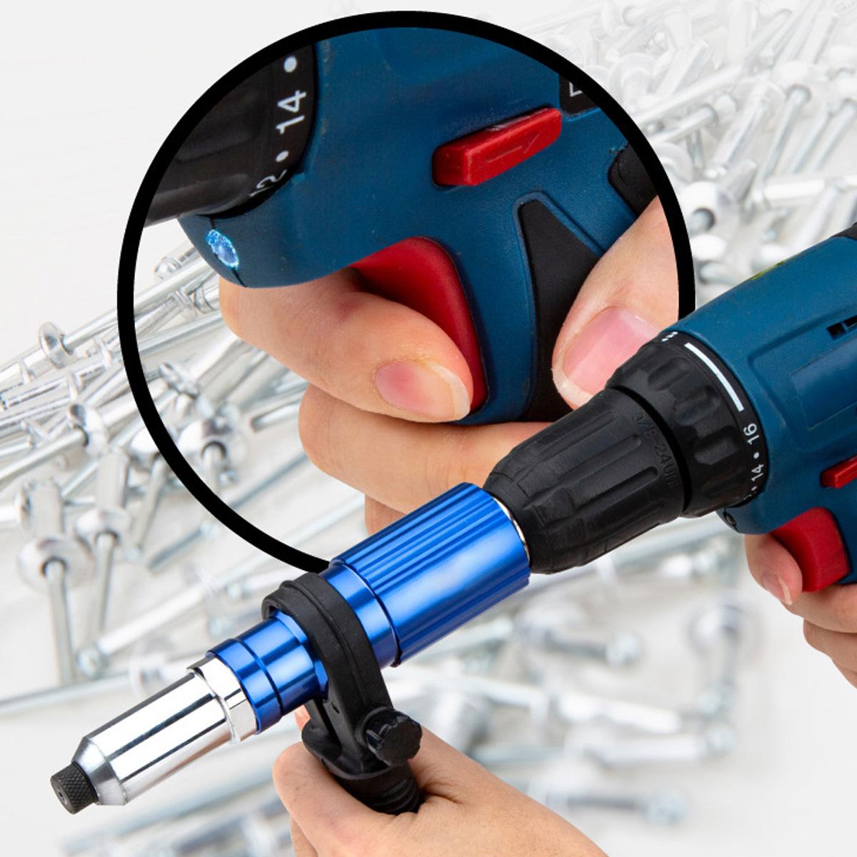 Nail Gun Electric Rivet Adapter Set Pull Riveting Core-pulling Conversion Head Aluminum Alloy
