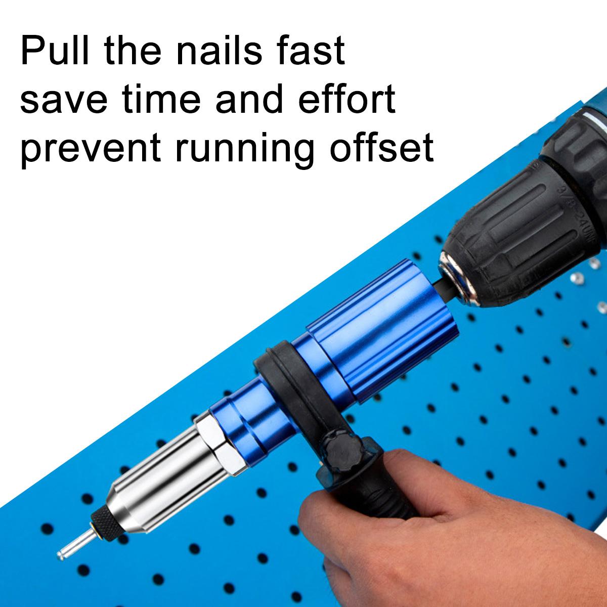 Nail Gun Electric Rivet Adapter Set Pull Riveting Core-pulling Conversion Head Aluminum Alloy