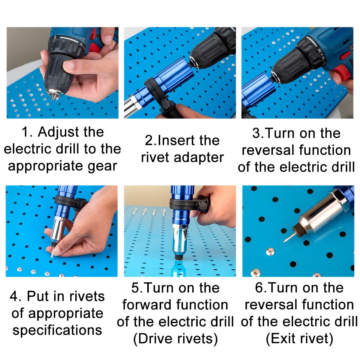 Nail Gun Electric Rivet Adapter Set Pull Riveting Core-pulling Conversion Head Aluminum Alloy