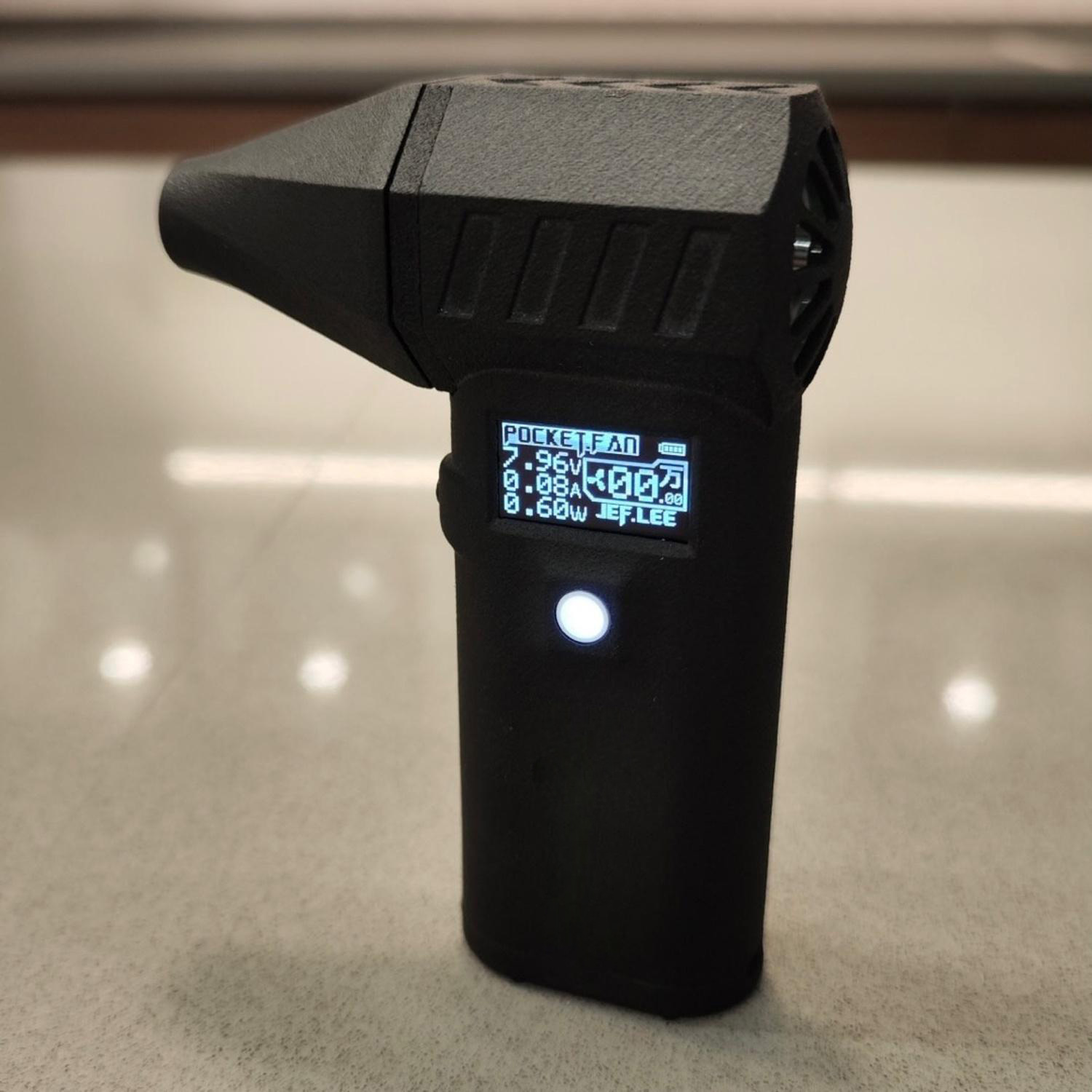 OLED Display Intelligent Mini Turbo Fan 110000 RPM 45m/s 30A 350W Laser Nylon Sintered Shell
