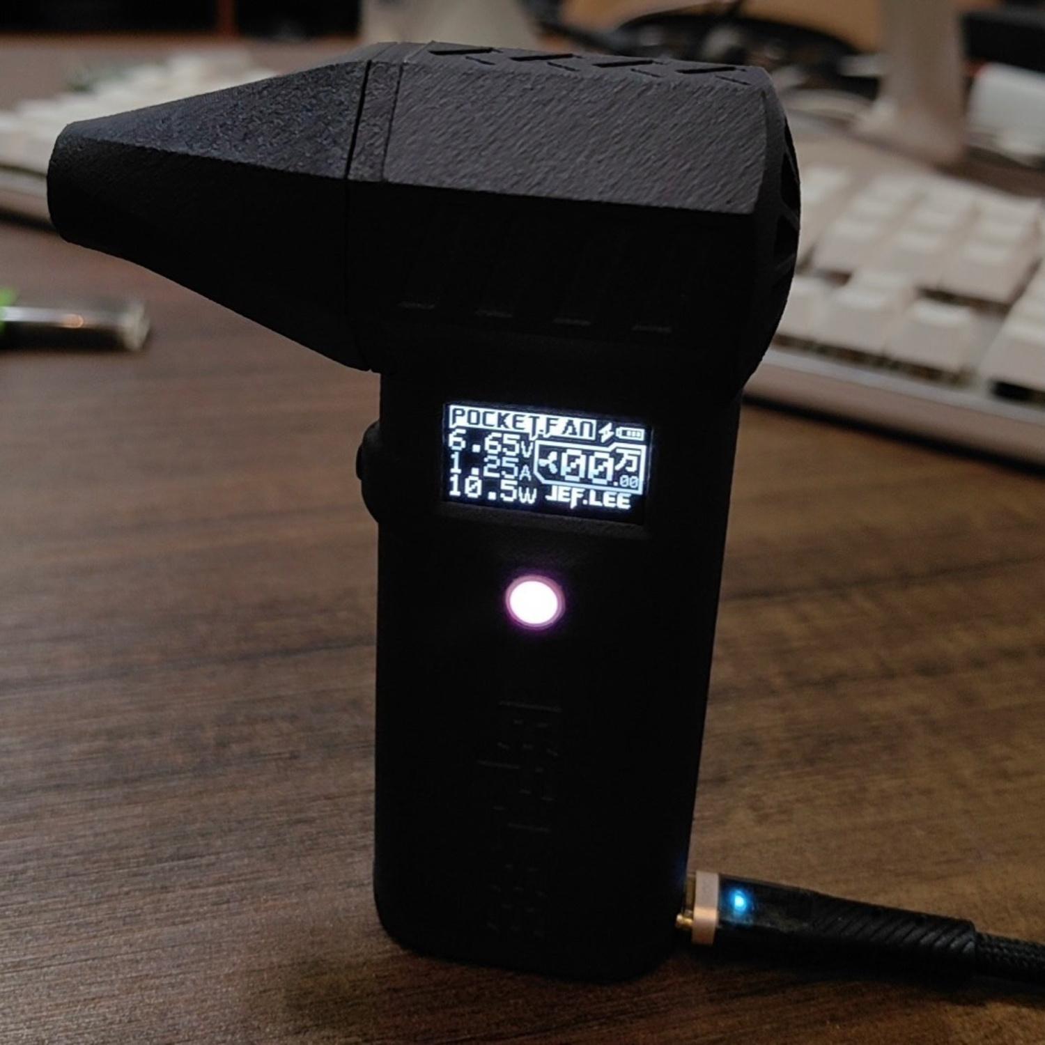 OLED Display Intelligent Mini Turbo Fan 110000 RPM 45m/s 30A 350W Laser Nylon Sintered Shell