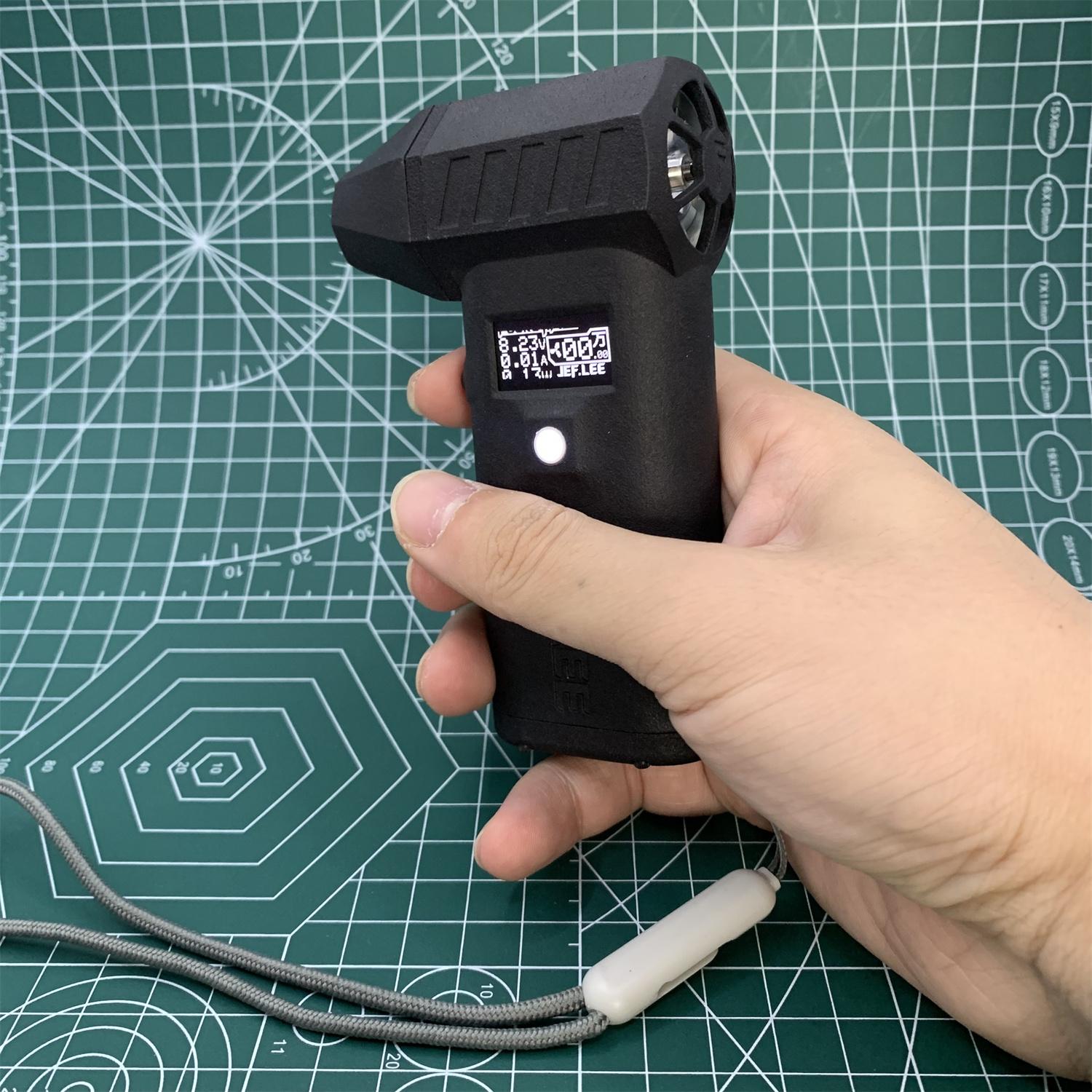 OLED Display Intelligent Mini Turbo Fan 110000 RPM 45m/s 30A 350W Laser Nylon Sintered Shell
