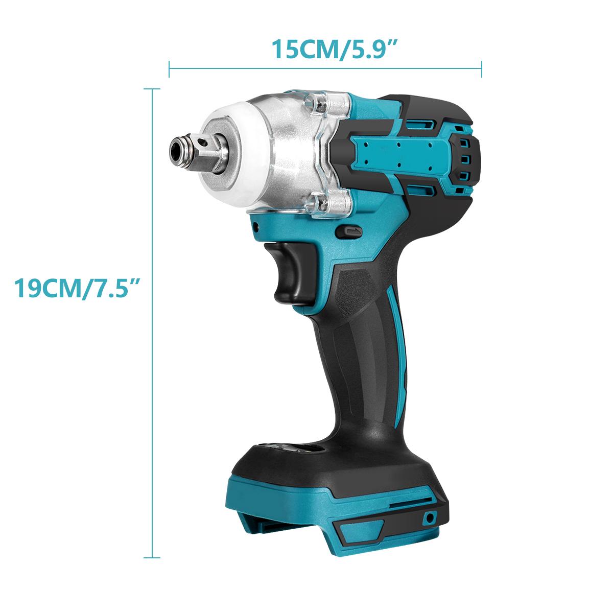 Upgrade 4 Speed Brushless Cordless Electric Impact Wrench Rechargeable 1/2 inch Wrench Power Tools for Makit 18V Battery