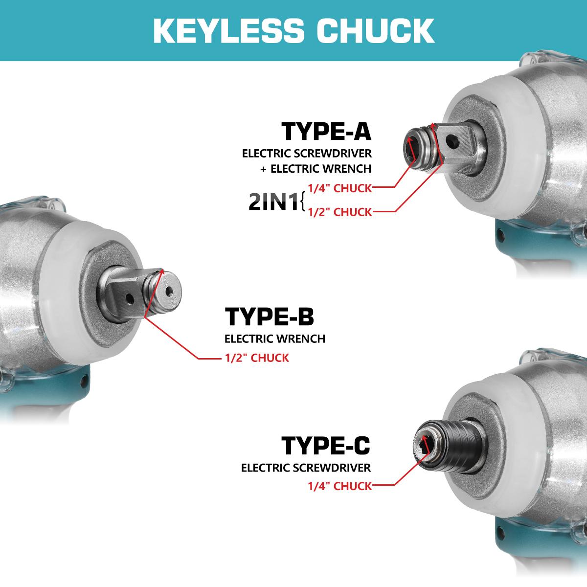Upgrade 4 Speed Brushless Cordless Electric Impact Wrench Rechargeable 1/2 inch Wrench Power Tools for Makit 18V Battery