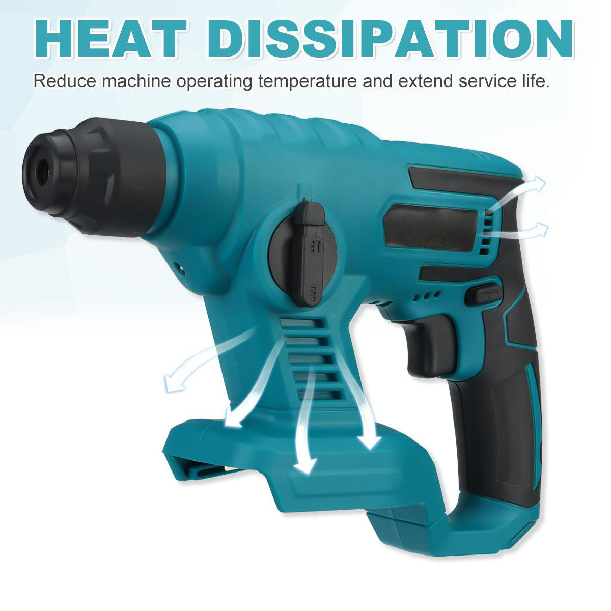 Socoje 21V 20mm Electric Brushless Impact Hammer Electric Drill Rechargeable Woodworking Maintenance Tool Fit Makita