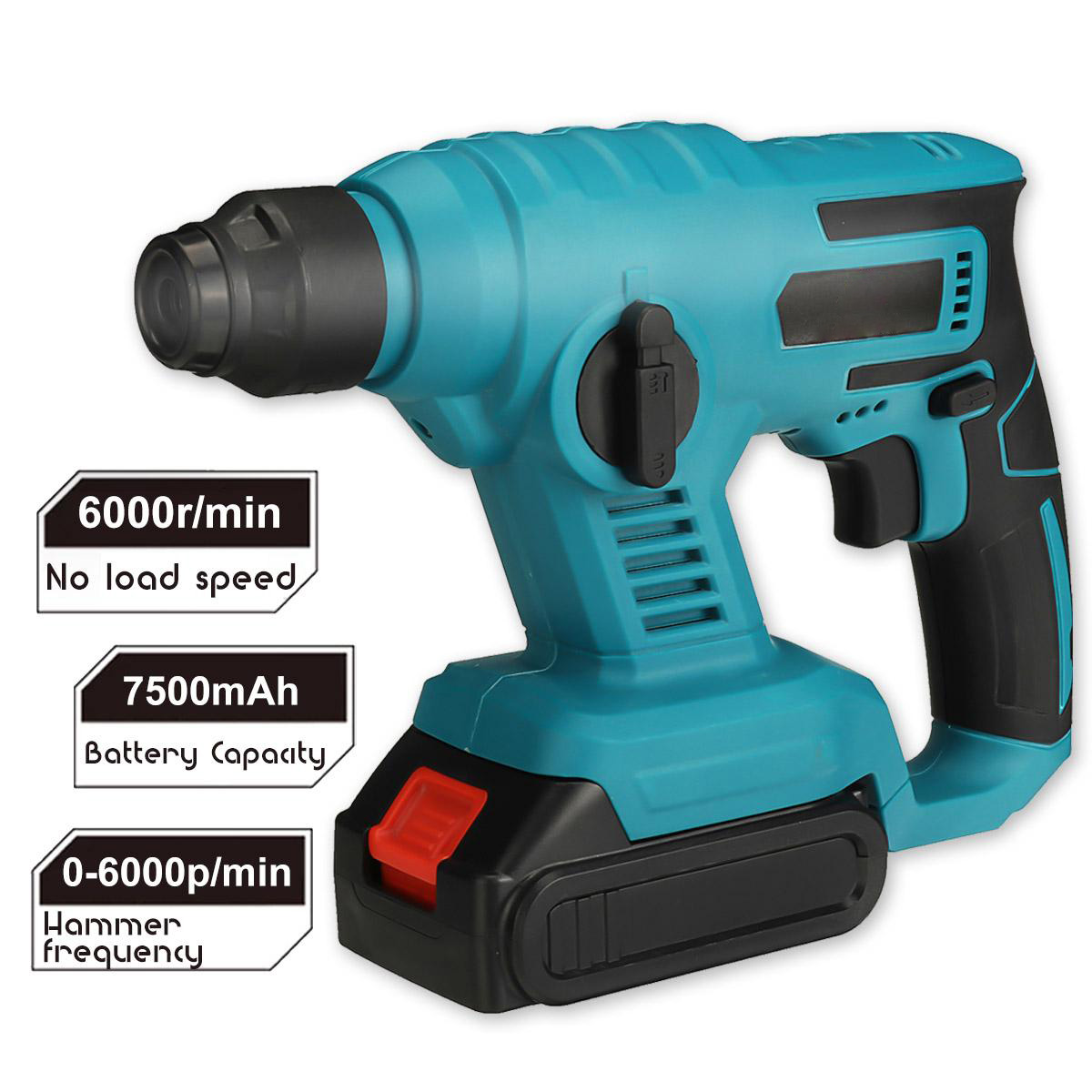 Socoje 21V 20mm Electric Brushless Impact Hammer Electric Drill Rechargeable Woodworking Maintenance Tool W/1pc/2pcs Battery EU Plug