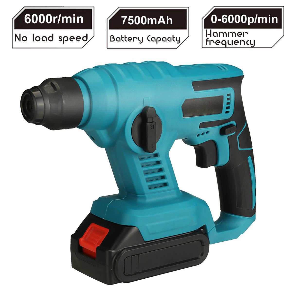 Socoje 21V 20mm Electric Brushless Impact Hammer Electric Drill Rechargeable Woodworking Maintenance Tool W/1pc/2pcs Battery EU Plug
