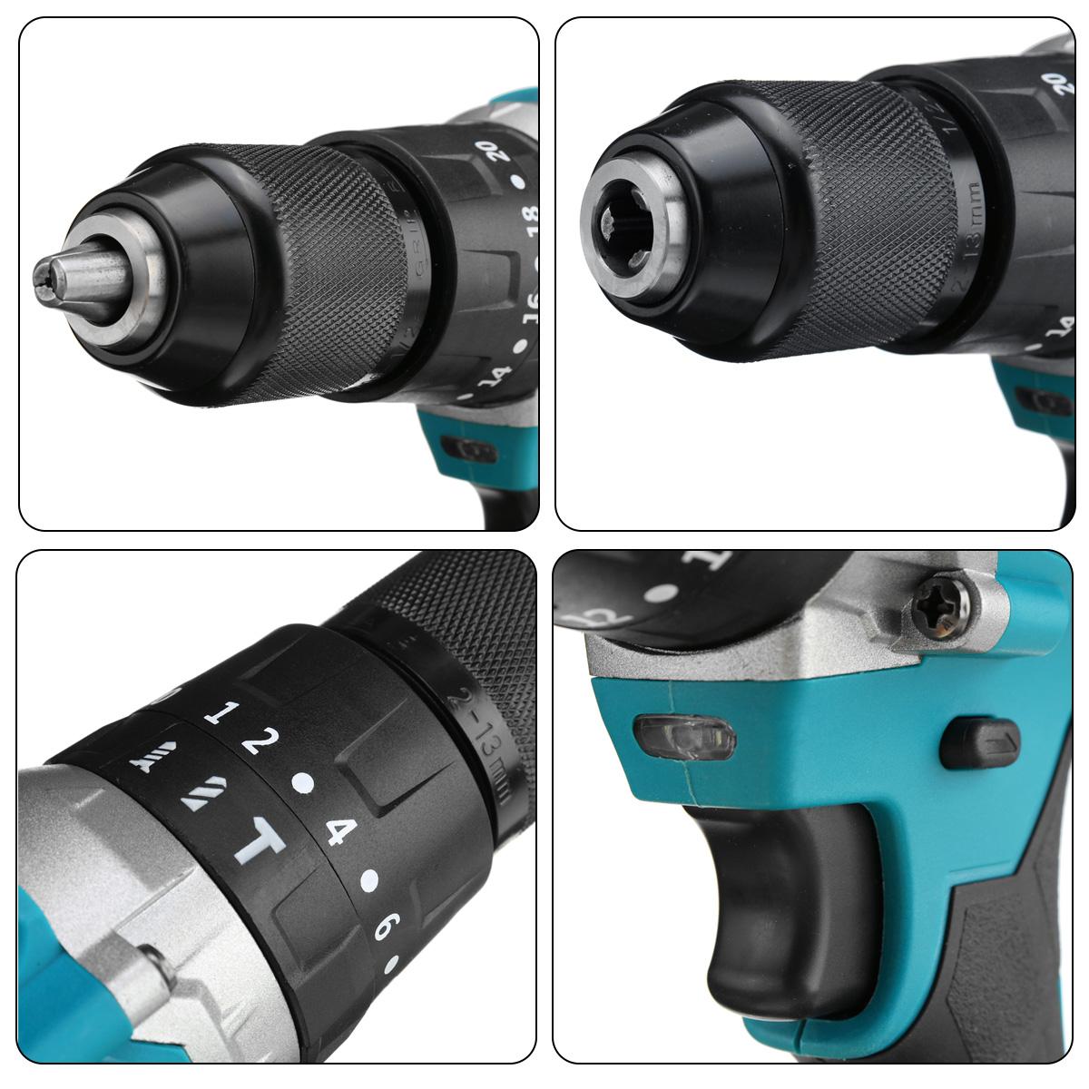 Socoje 288VF 3 In 1 Cordless Electric Impact Drill Driver Brushless Driver Drill Hammer with EU Plug LED Working Light