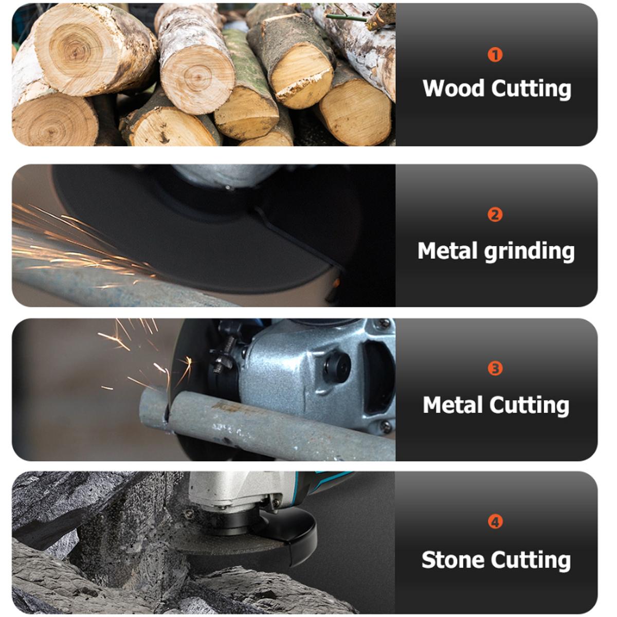 Socoje 288VF Cordless Angle Grinder 3 Gears Brushless Electric 100mm/125mm Polishing Machine W/ 1pc or 2pcs Battery For Makiita