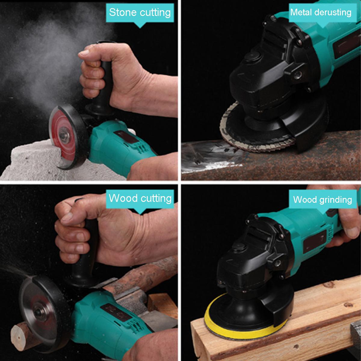 Socoje 288VF Cordless Angle Grinder 3 Gears Brushless Electric 100mm/125mm Polishing Machine W/ 1pc or 2pcs Battery For Makiita