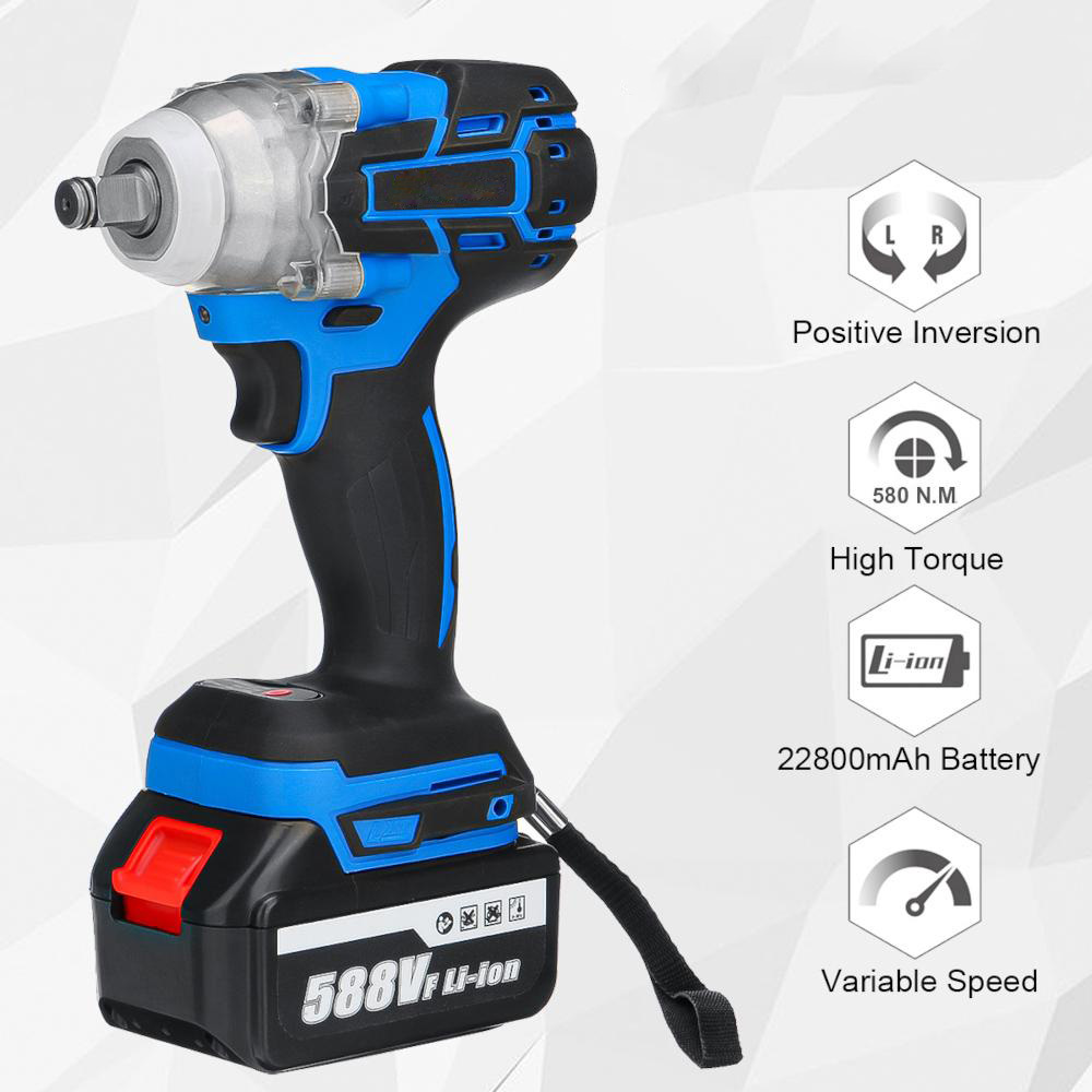 Socoje 588VF 800NM 2 in 1 Electric Cordless Brushless Impact Wrench Driver Socket Screwdriver