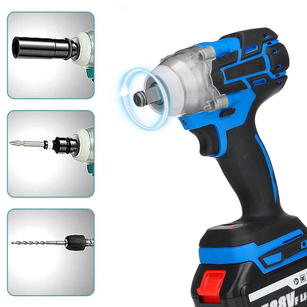 Socoje 588VF 800NM 2 in 1 Electric Cordless Brushless Impact Wrench Driver Socket Screwdriver