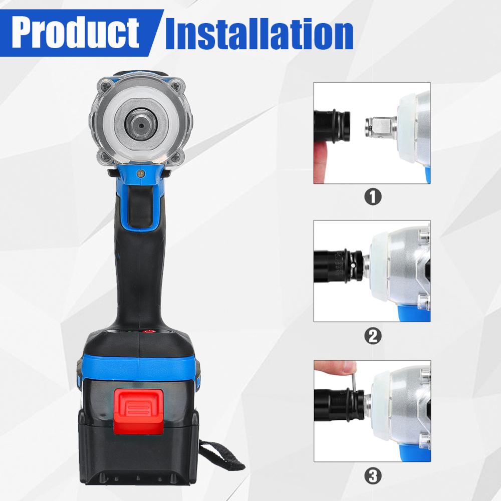Socoje 588VF 800NM 2 in 1 Electric Cordless Brushless Impact Wrench Driver Socket Screwdriver