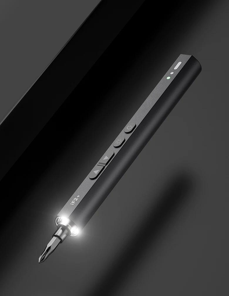 iF2 Intelligence High-Speed Magnetic Motor Electric Screwdriver Adjustable Torque LED Lights 24 Screws Type-C Charging Cable Included