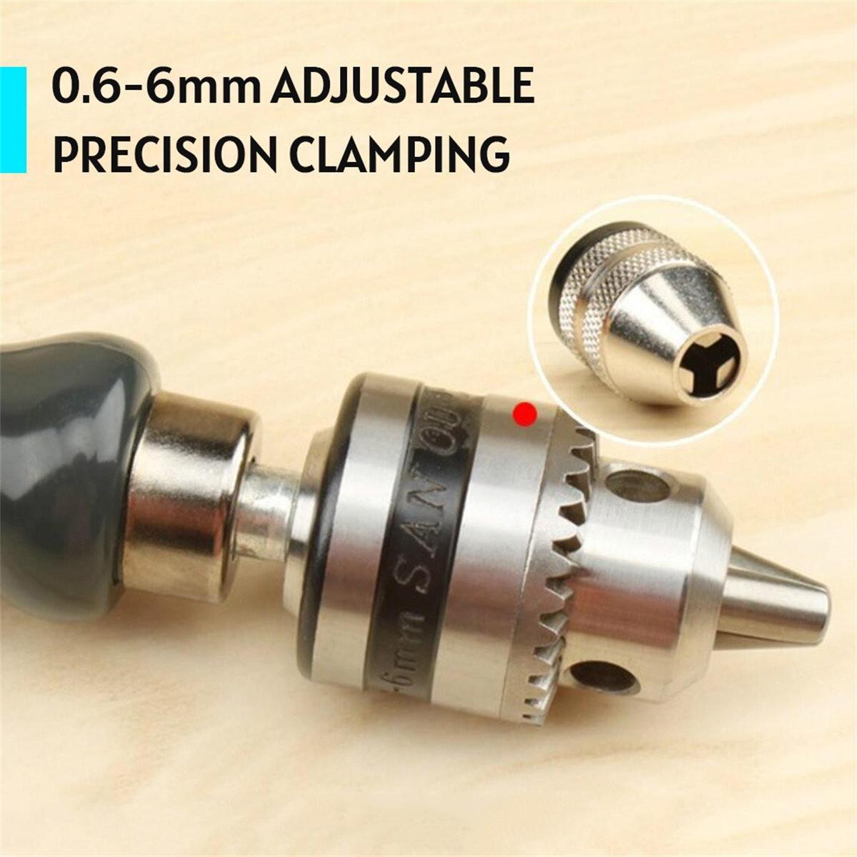 Hand Drill Bits Set Manual Tool Pin Vises with Twist Drill Bits Chuck Key Hollow Storage Box 0.6-6mm Precision Clamping