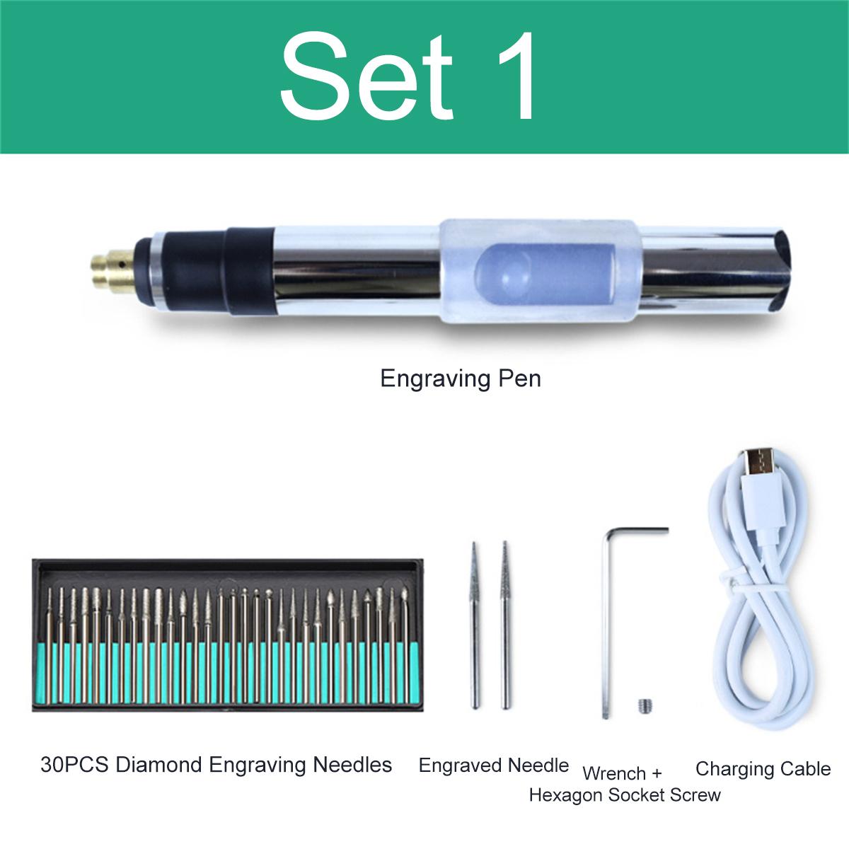 Mini Grinder Engraving Pen 25W 3-Speed 5000-25000r/min USB Type-C Charging 2.35mm Clamping Diameter for Nail Art Carving Polishing Grinding