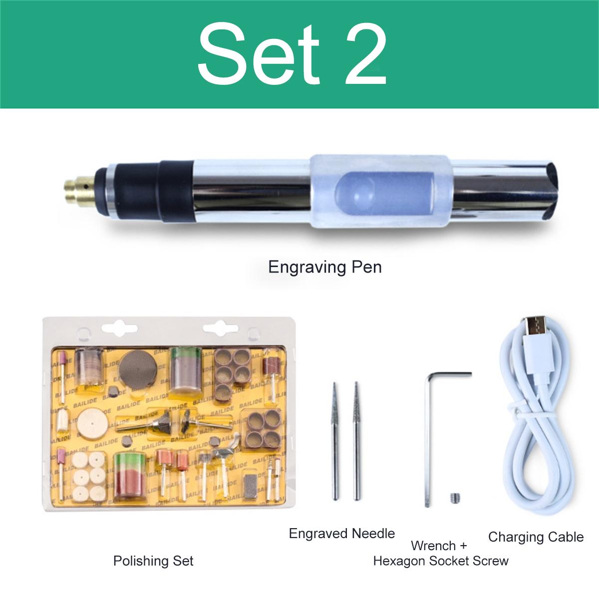 Mini Grinder Engraving Pen 25W 3-Speed 5000-25000r/min USB Type-C Charging 2.35mm Clamping Diameter for Nail Art Carving Polishing Grinding