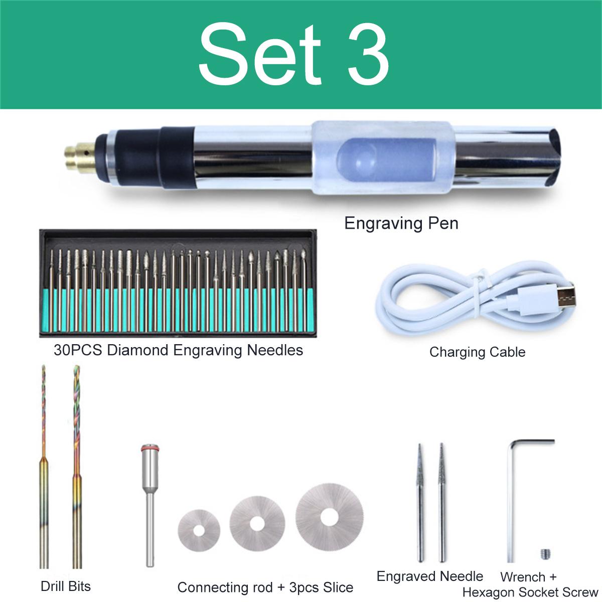 Mini Grinder Engraving Pen 25W 3-Speed 5000-25000r/min USB Type-C Charging 2.35mm Clamping Diameter for Nail Art Carving Polishing Grinding
