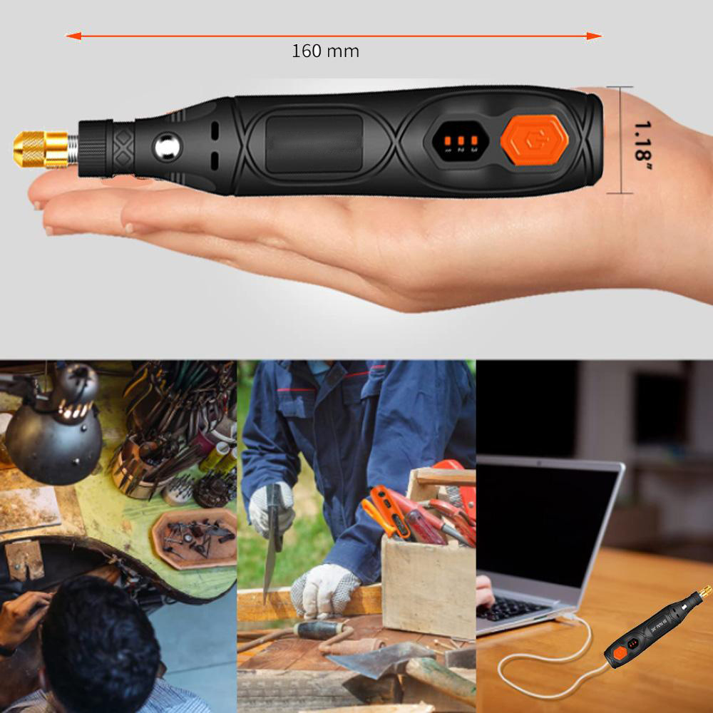 USB Cordless Rotary Tool Kit Woodworking Engraving Pen DIY For Jewelry Metal Glass Mini Wireless Drill With Dremel Accessories