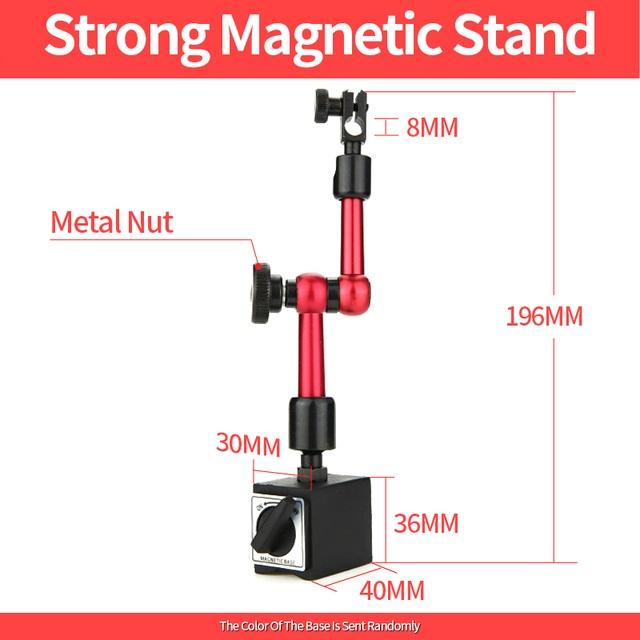 0-10mm/30mm/0.8mm Dial Indicator Magnetic Holder Dial Gauge Magnetic Stand Base Micrometer Measuring Tool