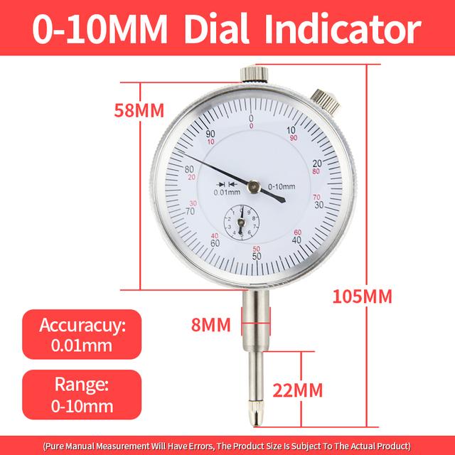 0-10mm/30mm/0.8mm Dial Indicator Magnetic Holder Dial Gauge Magnetic Stand Base Micrometer Measuring Tool