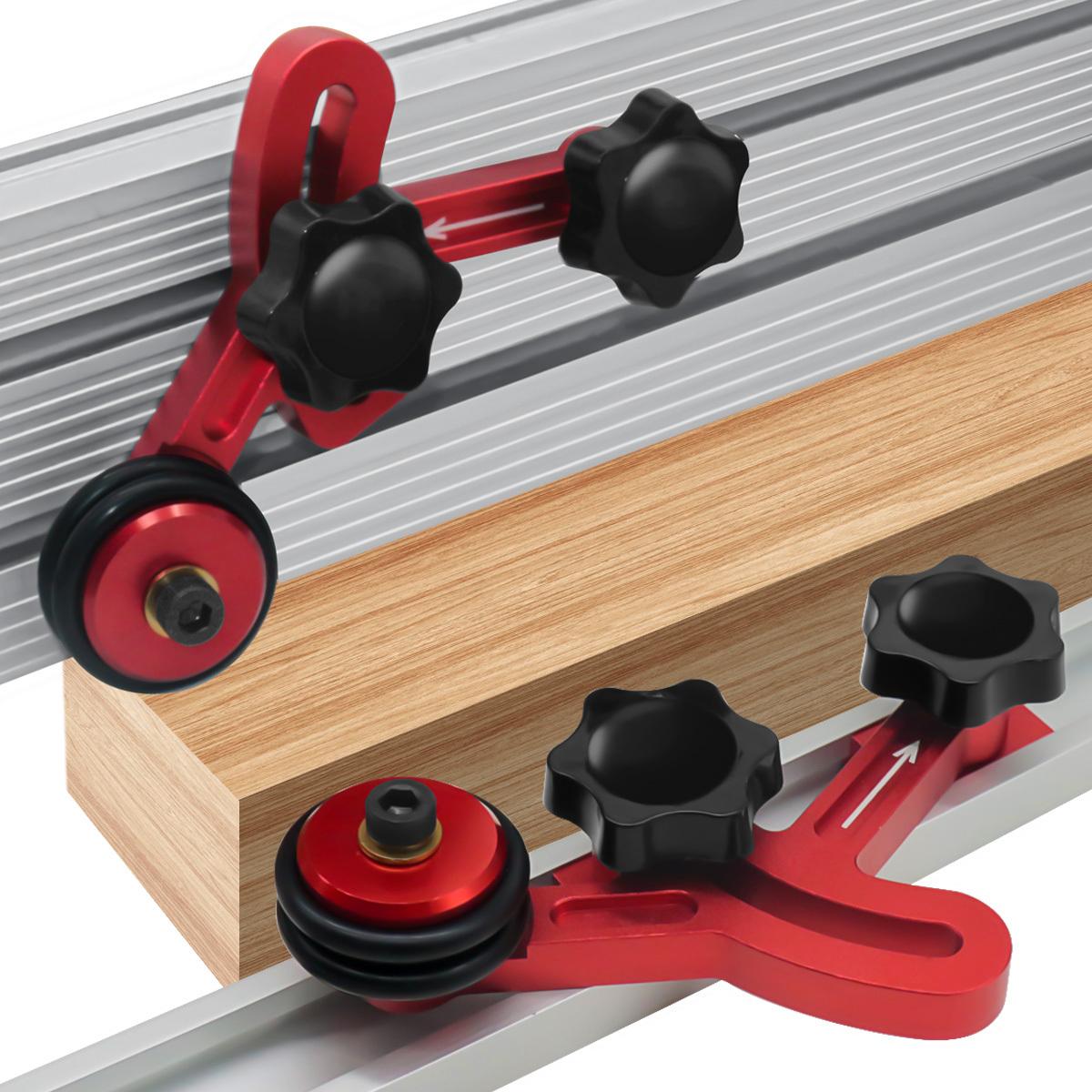 1 Pair Bearing Roller Feeder Precision Clear-Cut Stock Guides Woodworking Aluminum Feather Loc Board Anti Rebound Safety Feeder