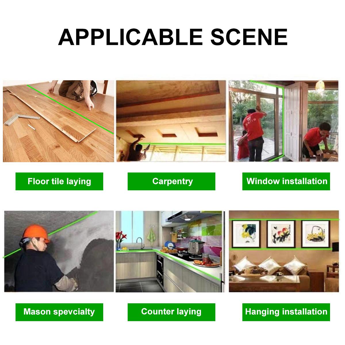 16 line Green Laser Level App Control 4D 360 degrees H&V Cross Line Self Leveling Remote Control