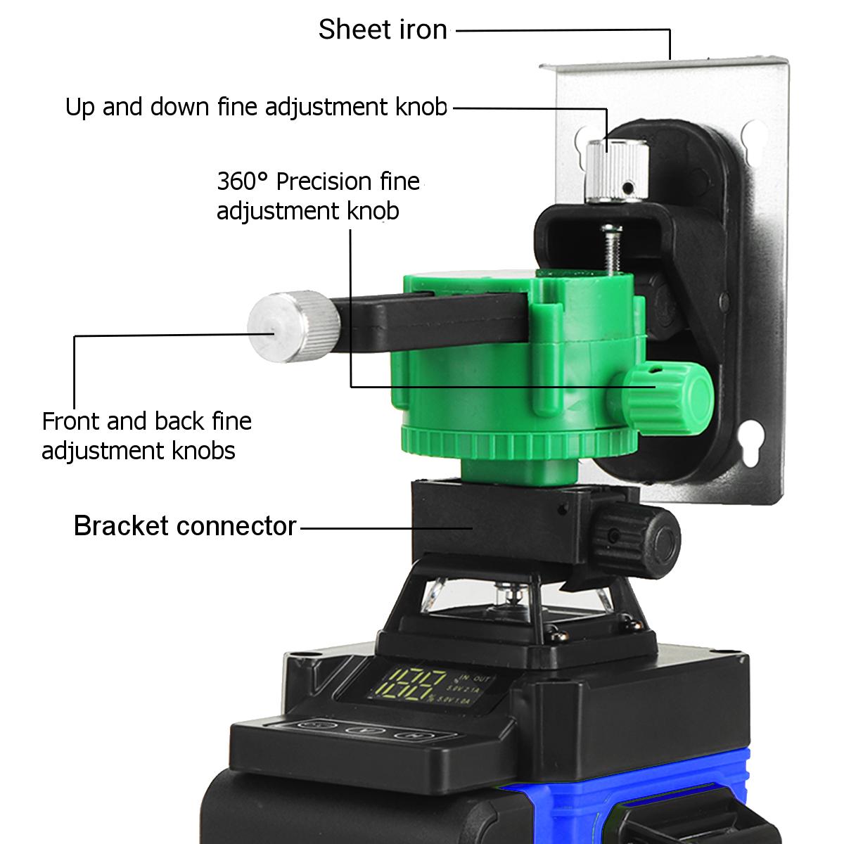16 line Green Laser Level App Control 4D 360 degrees H&V Cross Line Self Leveling Remote Control