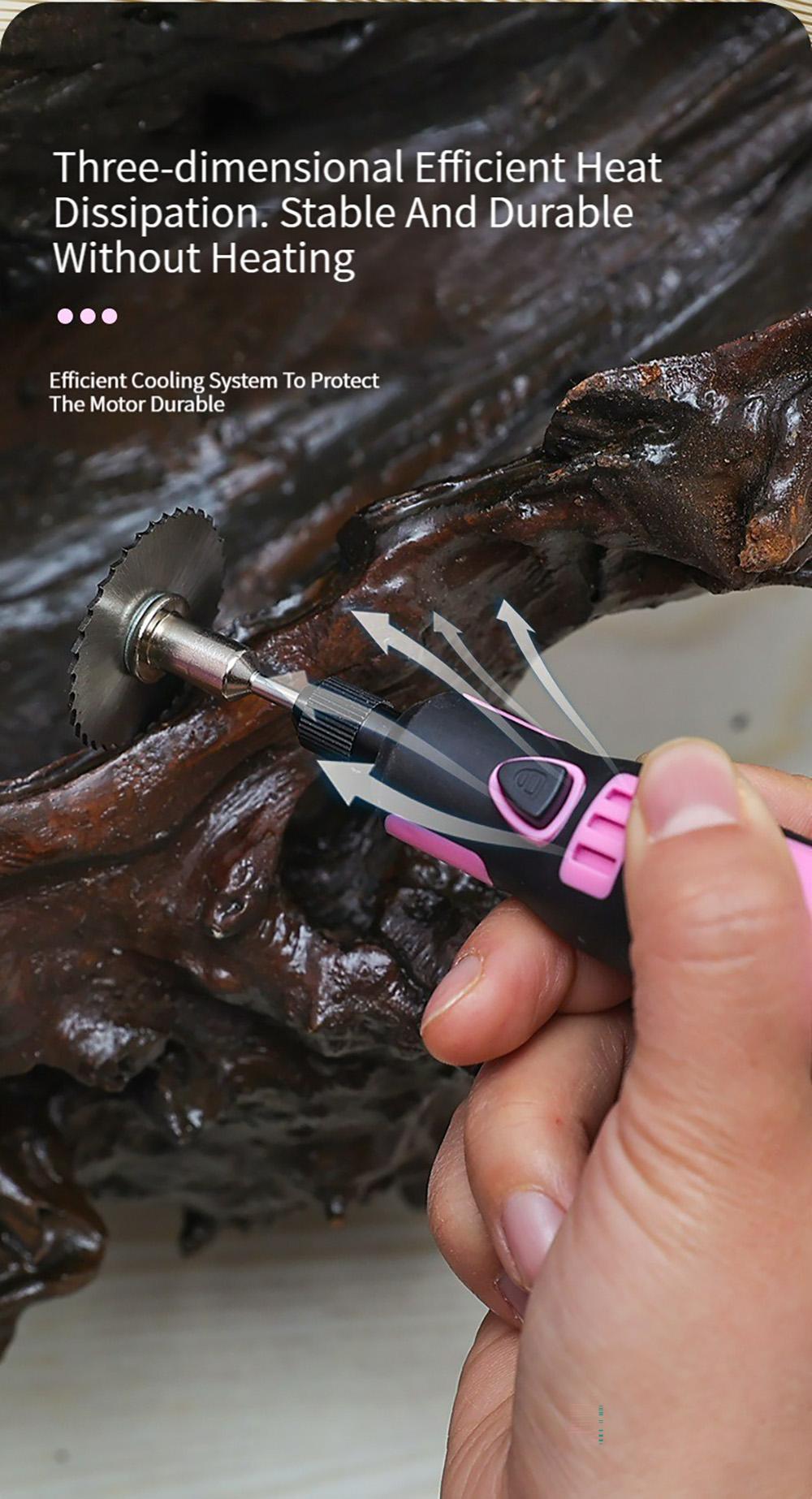 3.6V 3 Gears 5000-10000-15000r Engraver Rechargeable Hand Drill Wireless Grinder Cordless Electric Drill Engraving Set Mini Rotary Tool