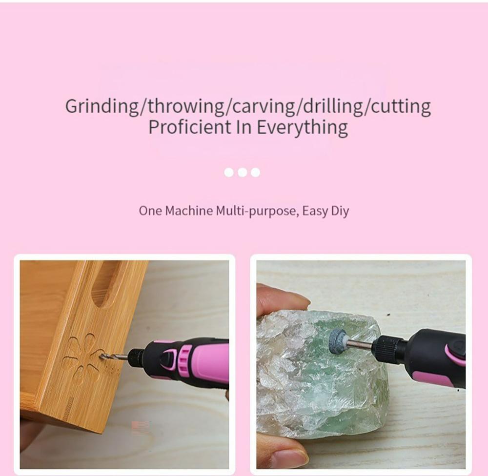 3.6V 3 Gears 5000-10000-15000r Engraver Rechargeable Hand Drill Wireless Grinder Cordless Electric Drill Engraving Set Mini Rotary Tool