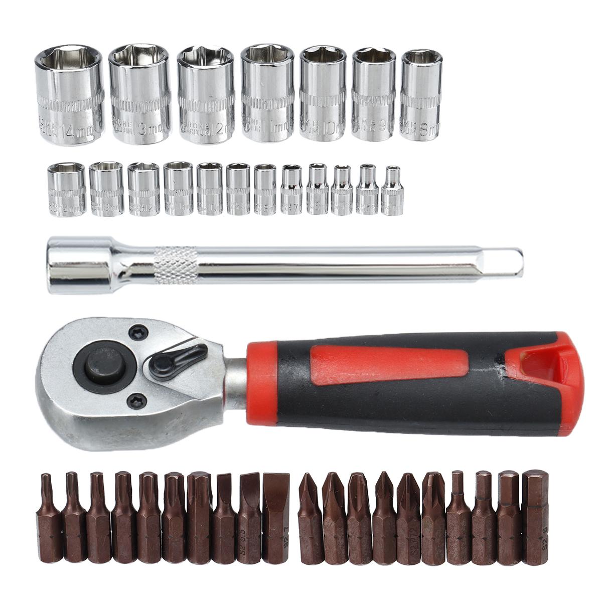 36PCS Sleeve Combination Set Sleeve Batch Head Set Auto Repair Tool Household Hardware Tool Combination