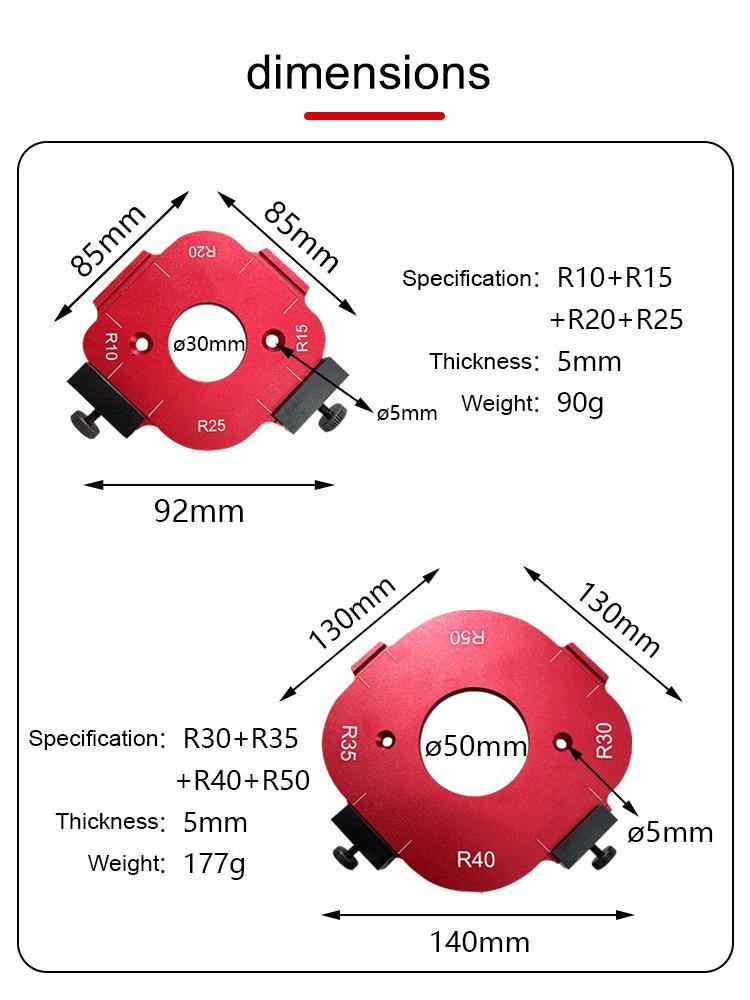 4 in 1 Woodworking Round Corner Positioning Mold Durable Precision Shaping Tool Efficient Cutting Trimming