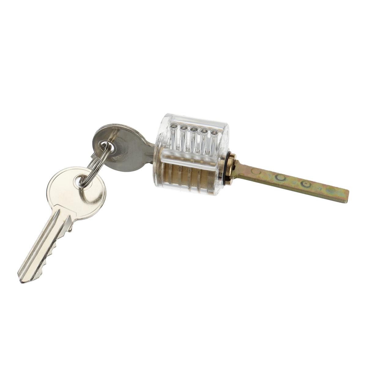 44PCS Orange Picks and Padlocks Set with Spring Steel Tools Transparent Padlocks and Automatic Unlocking Gun