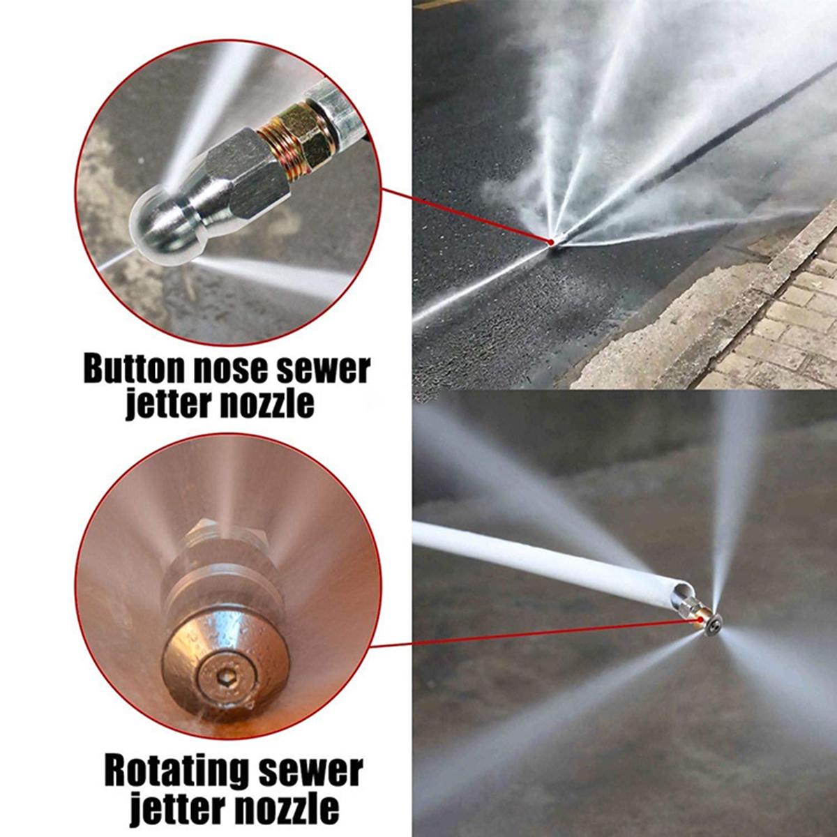 5-30m 1/4 M-NPT Hose Sewer Line And Drain Jetter Kit W/ Sewer Nozzle & Adapter