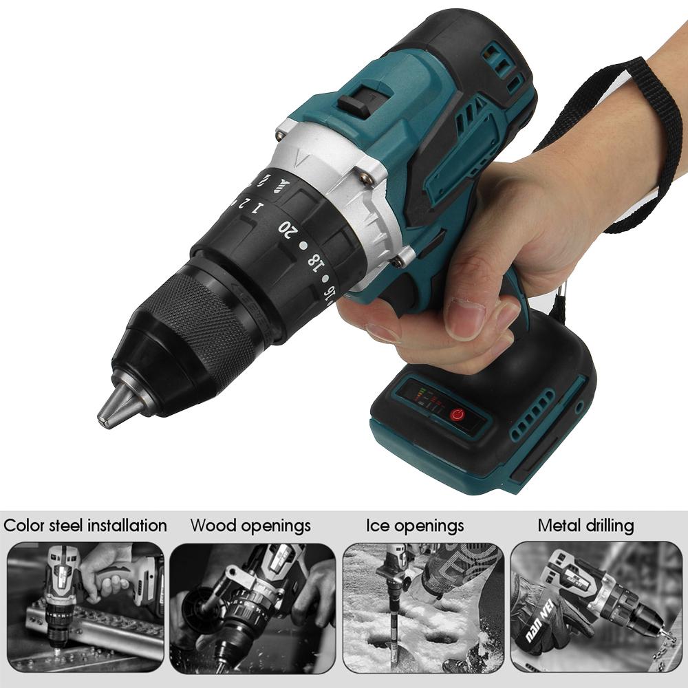 520NM 4000rpm Brushless Cordless Impact Drill Diver For Makita 18V Battery