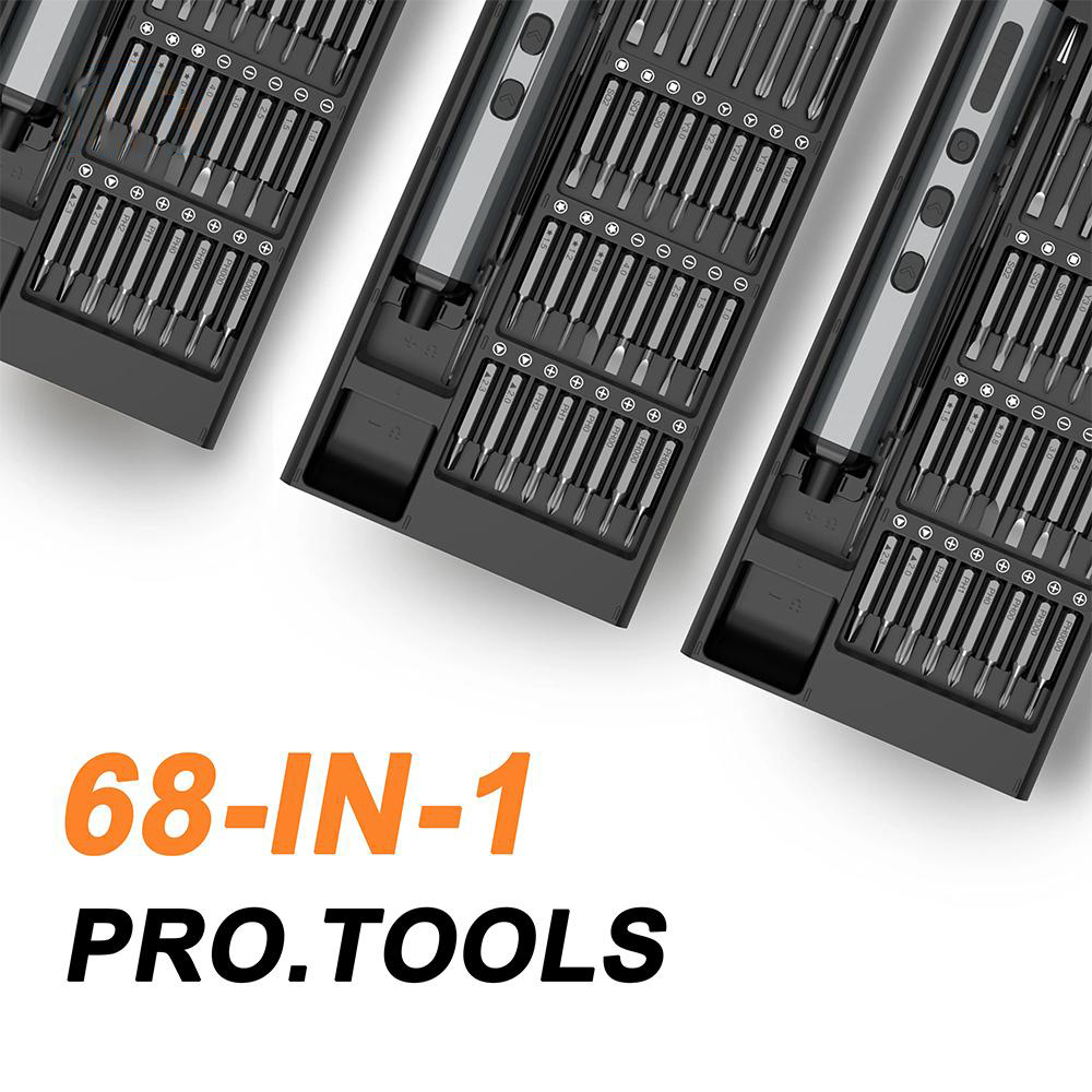 68-in-1 Electric Screwdriver Kit Quick Charge 90min Use 200rpm Lithium Battery Home DIY Tools