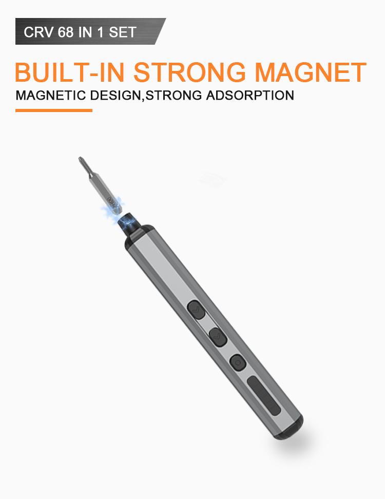 68-in-1 Electric Screwdriver Kit Quick Charge 90min Use 200rpm Lithium Battery Home DIY Tools