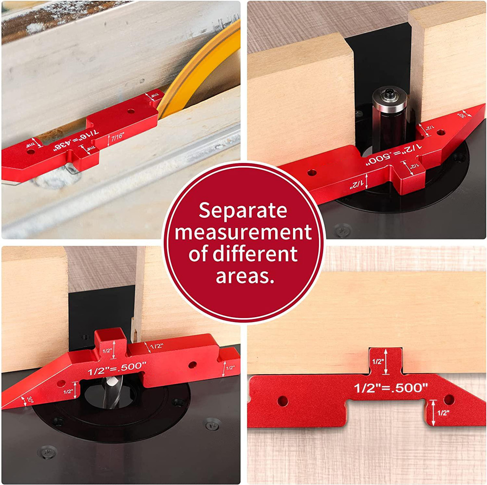 7pcs Aluminum Router Table Setup Bars Precision Setup Blocks Height Gauge Set for Router Table Saw
