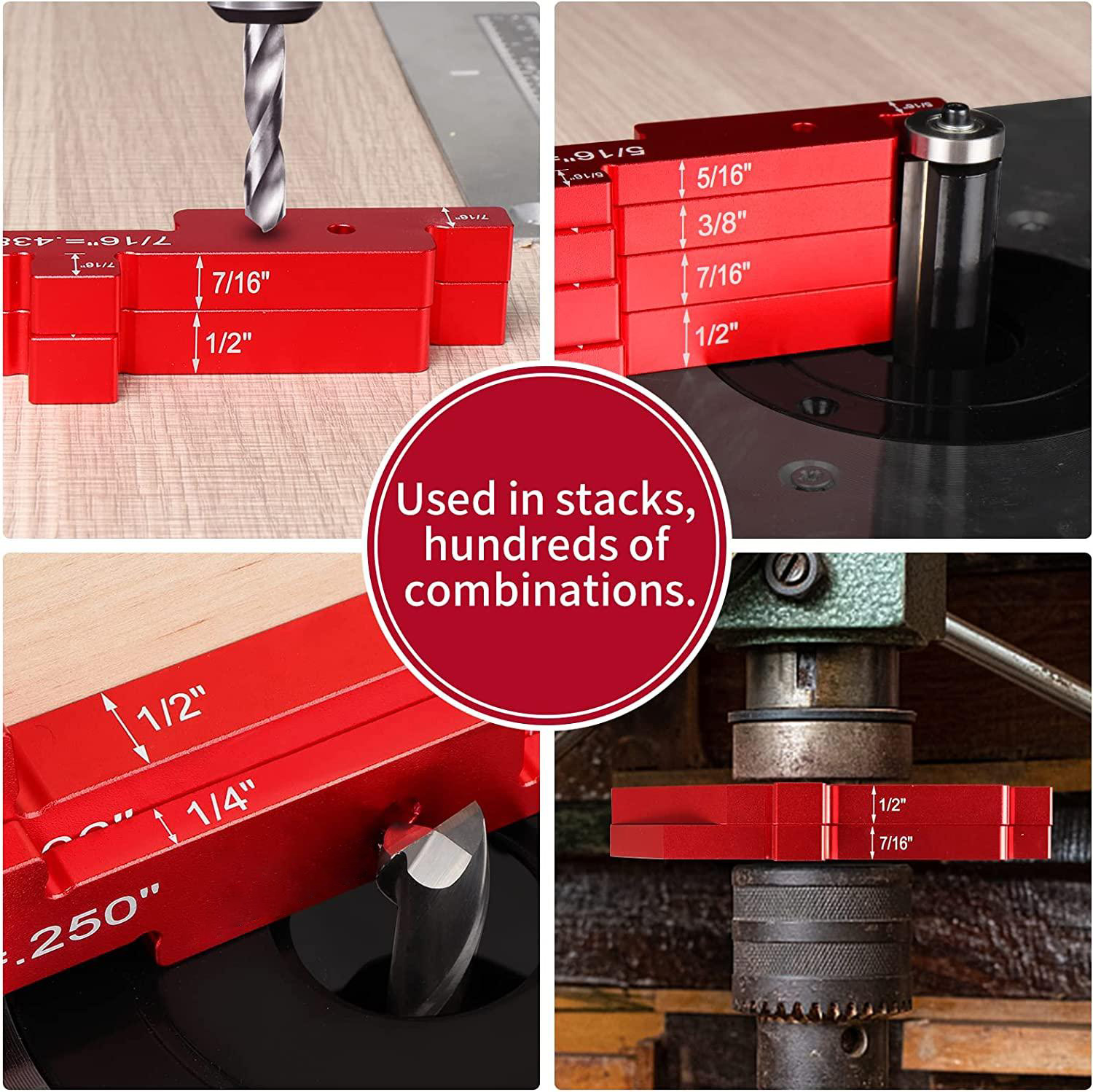 7pcs Aluminum Router Table Setup Bars Precision Setup Blocks Height Gauge Set for Router Table Saw