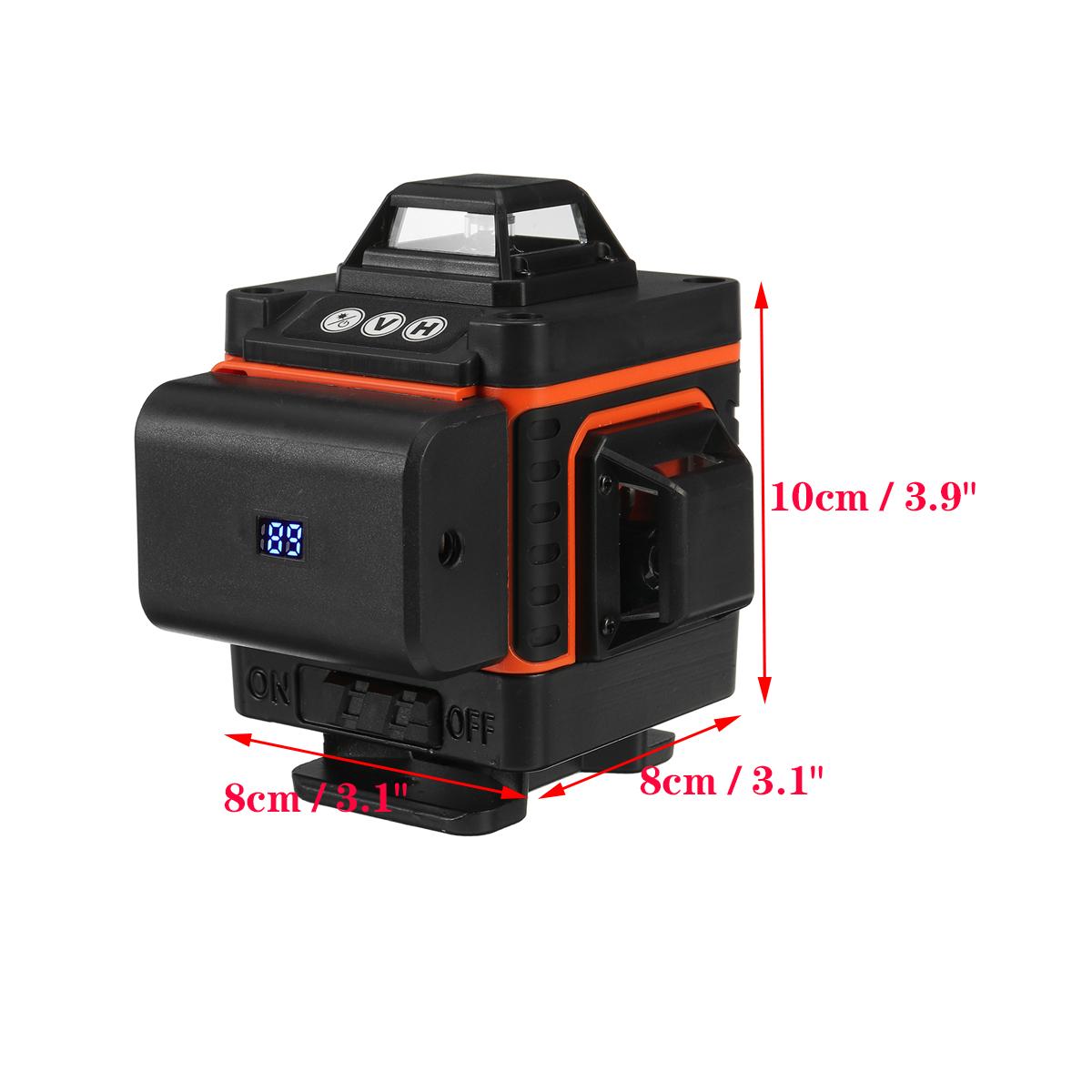 8/12/16 Line Digital Laser Level Green Light Self Leveling 360 degrees Rotary