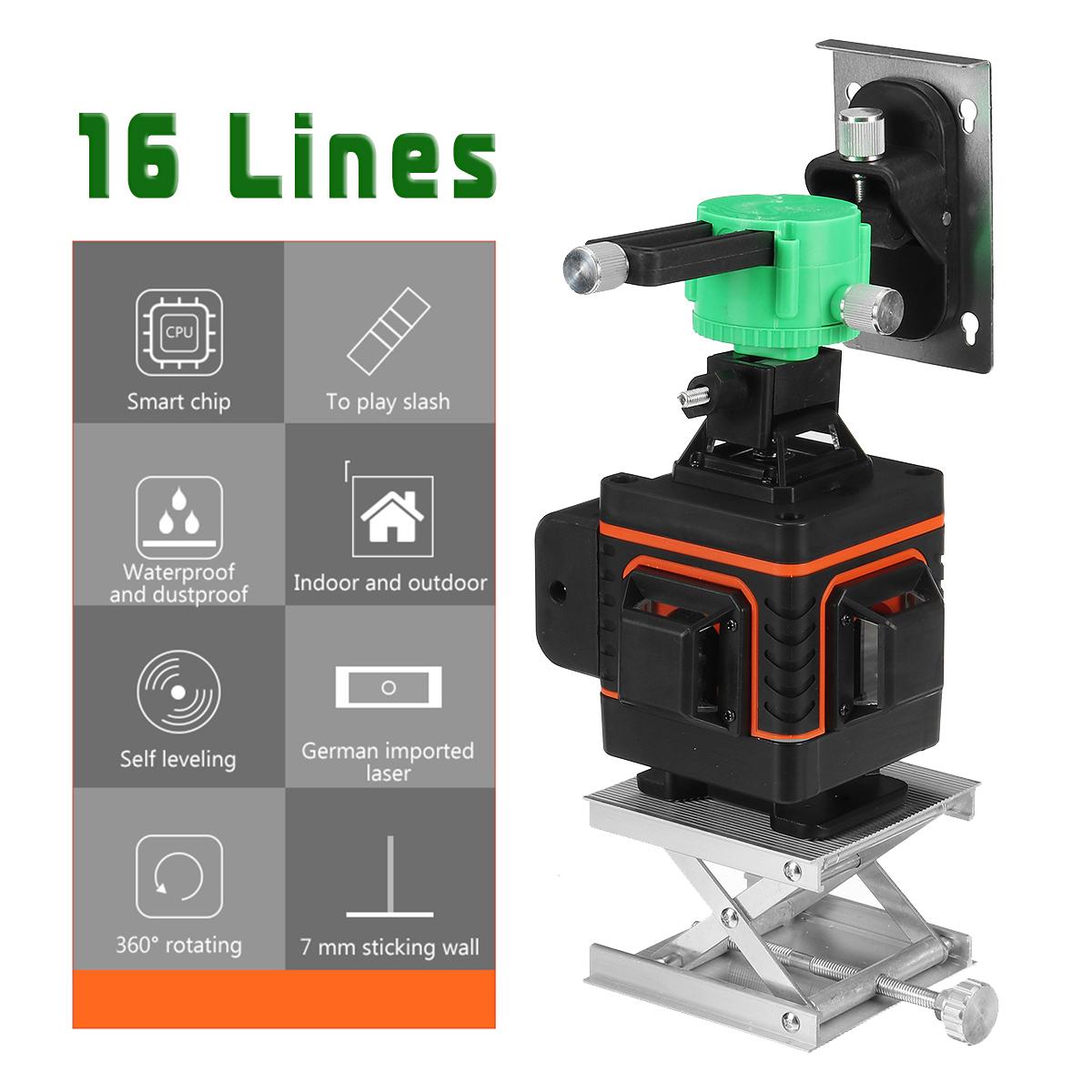 8/12/16 Line Digital Laser Level Green Light Self Leveling 360 degrees Rotary