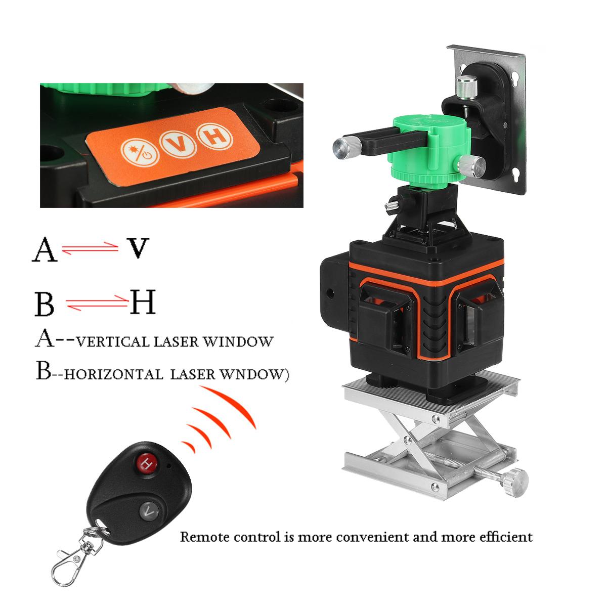 8/12/16 Line Digital Laser Level Green Light Self Leveling 360 degrees Rotary