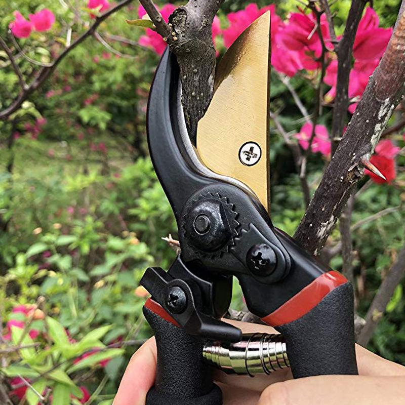 8 Professional Premium Titanium Bypass Pruning Shears  Hand Pruners Garden Clippers