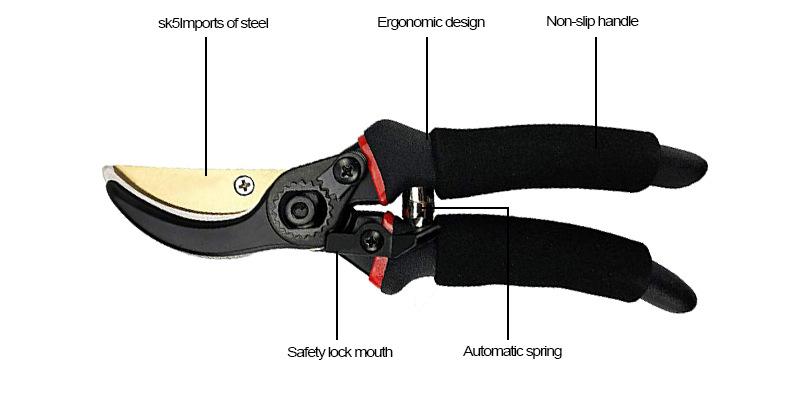 8 Professional Premium Titanium Bypass Pruning Shears  Hand Pruners Garden Clippers