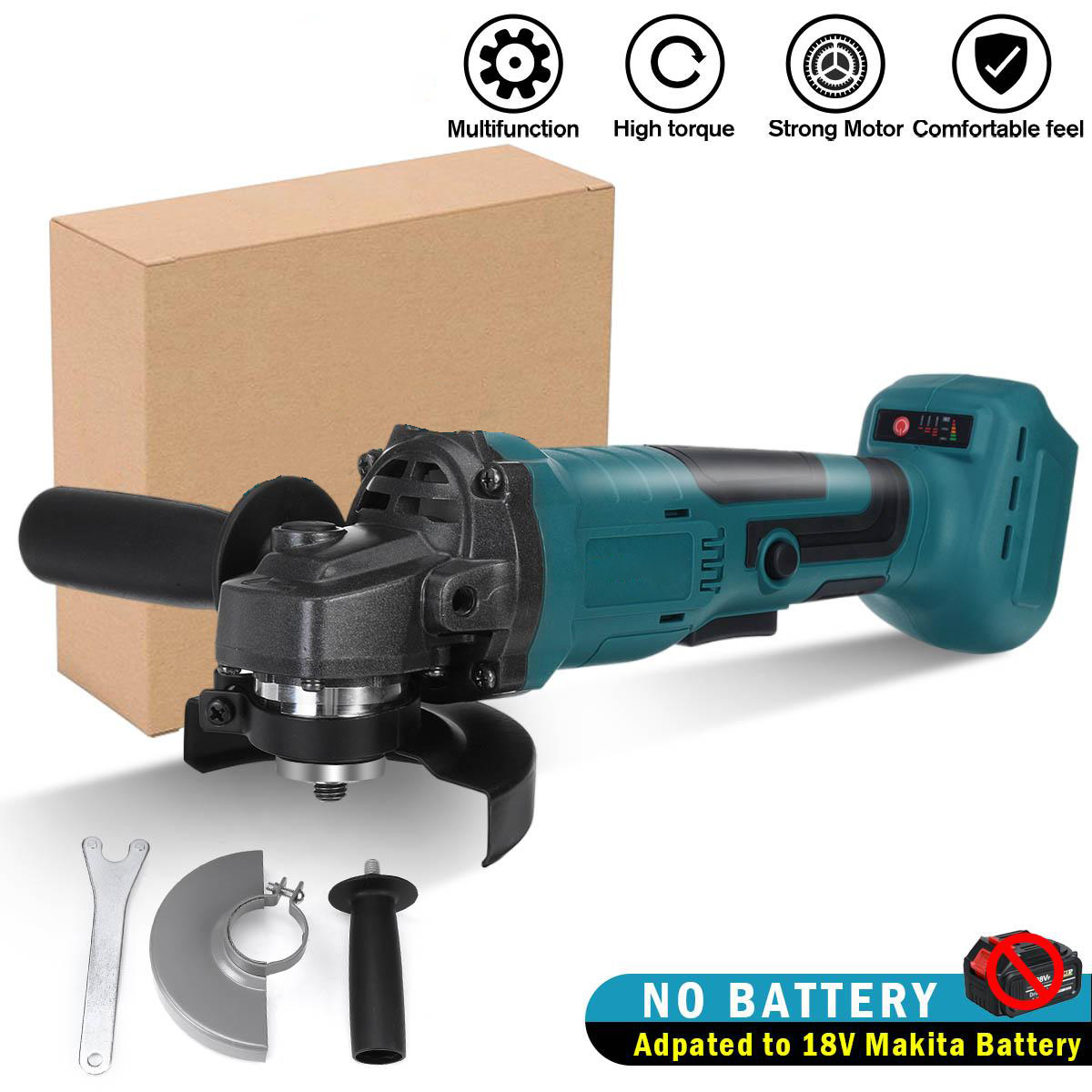 18V 800W Lithium Battery Brushless Angle Grinder 100MM 11000RPM Rechargeable Polishing Sander Cutting Machine For Makiita Battery